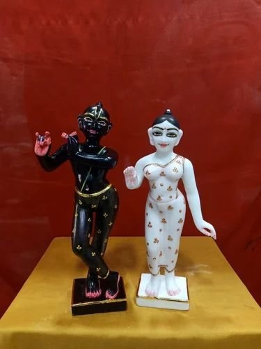 Radha Krishna Painted Idol