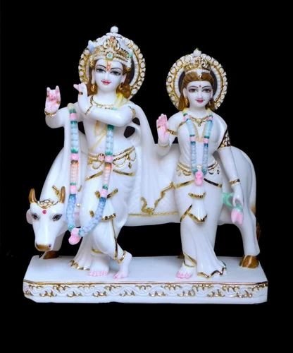 Radha Krishna with Kamdhenu Cow